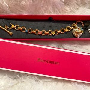 NWT Colorful Juicy Couture Heart Flower Charm Bracelet Y2K Fashion Jewelry